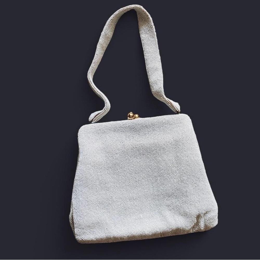 Saks Fifth Avenue Bags by Josef white beaded handbag